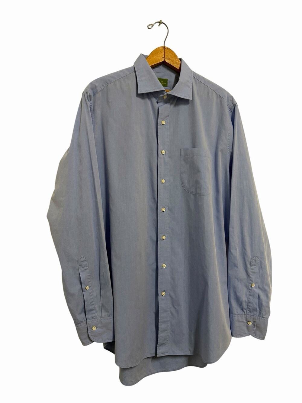 Sid Mashburn Sky Blue Men’s Dress Shirt Button Down Classic Made In USA Large